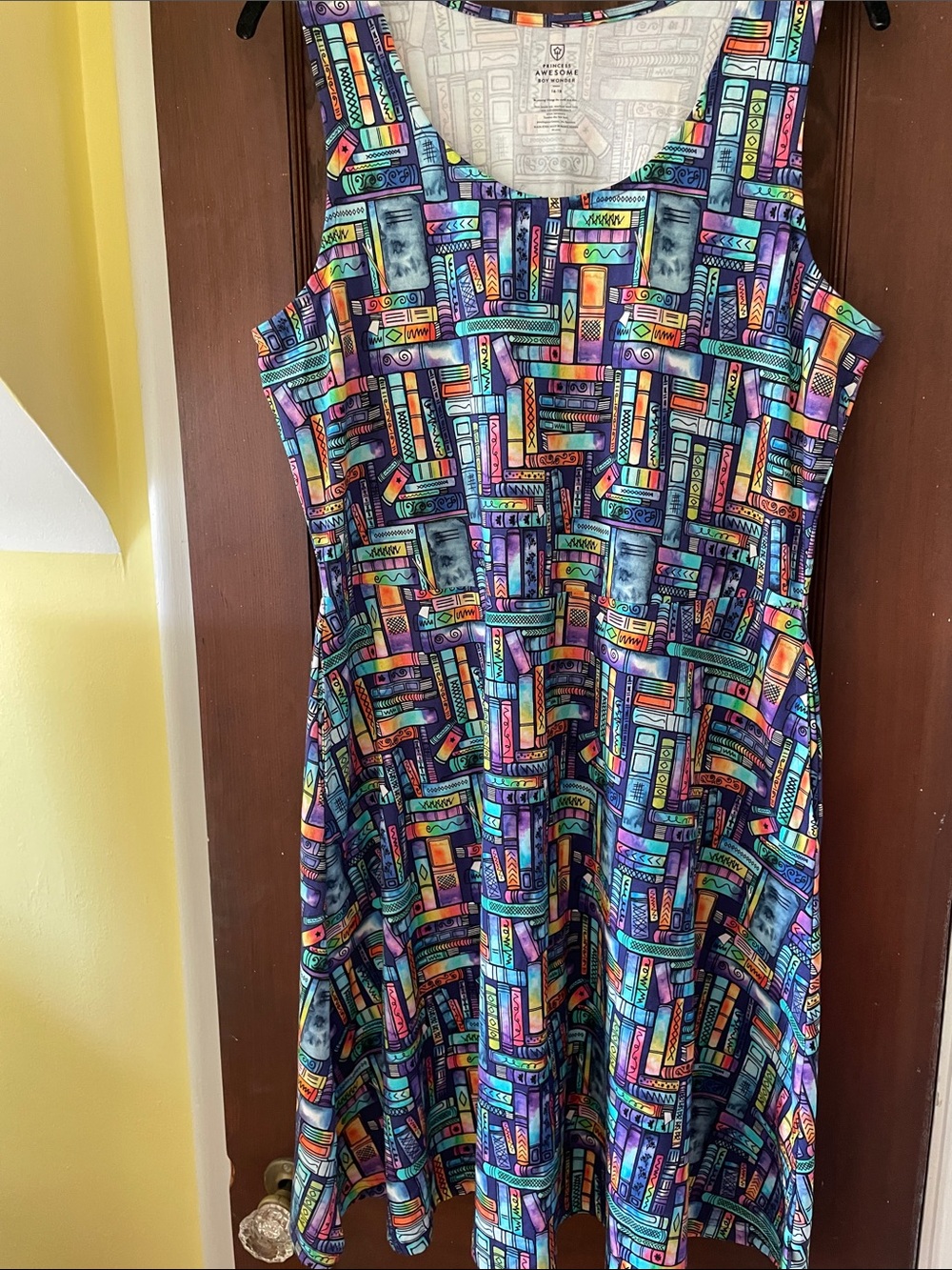Princess Awesome Book Print Cotton Sleeveless Dress